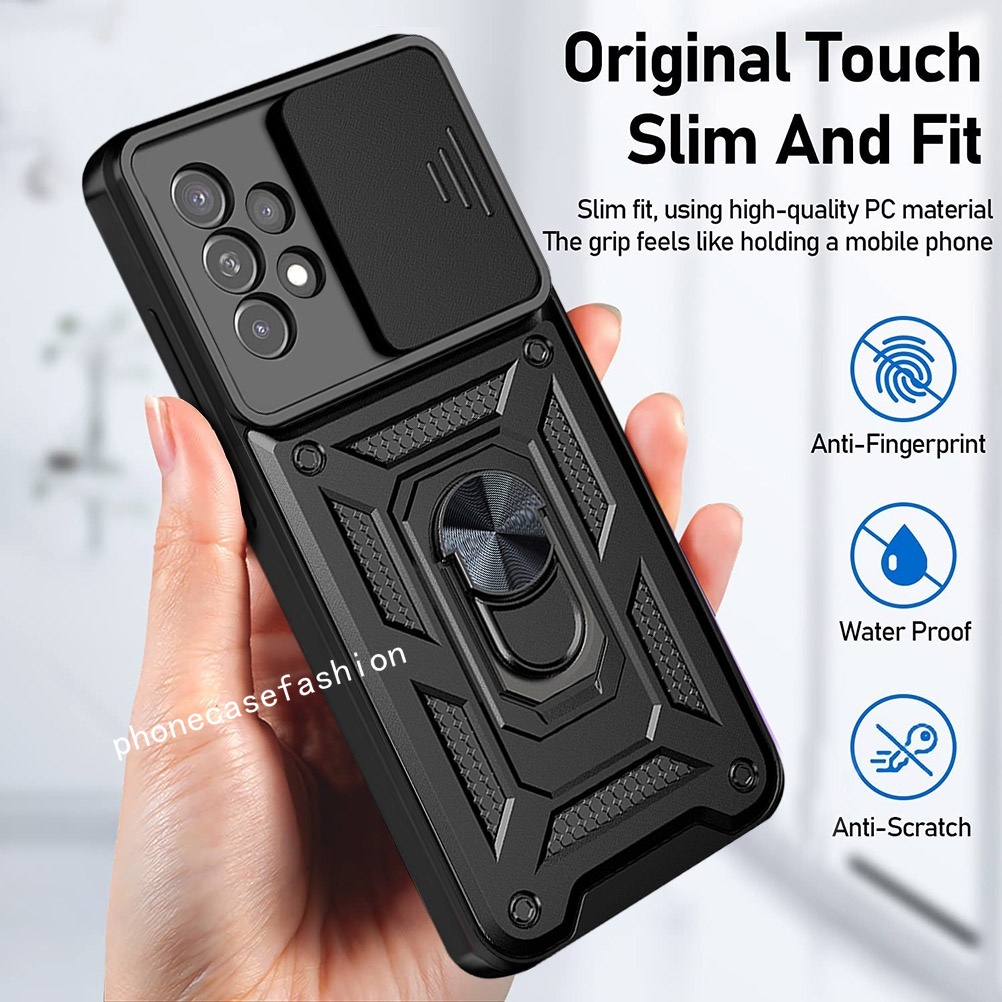 Ốp Điện Thoại Cứng Chống Sốc Có Vòng Đỡ Cho Samsung Galazy A13 A23 LTE A33 A53 A73 5G 4G