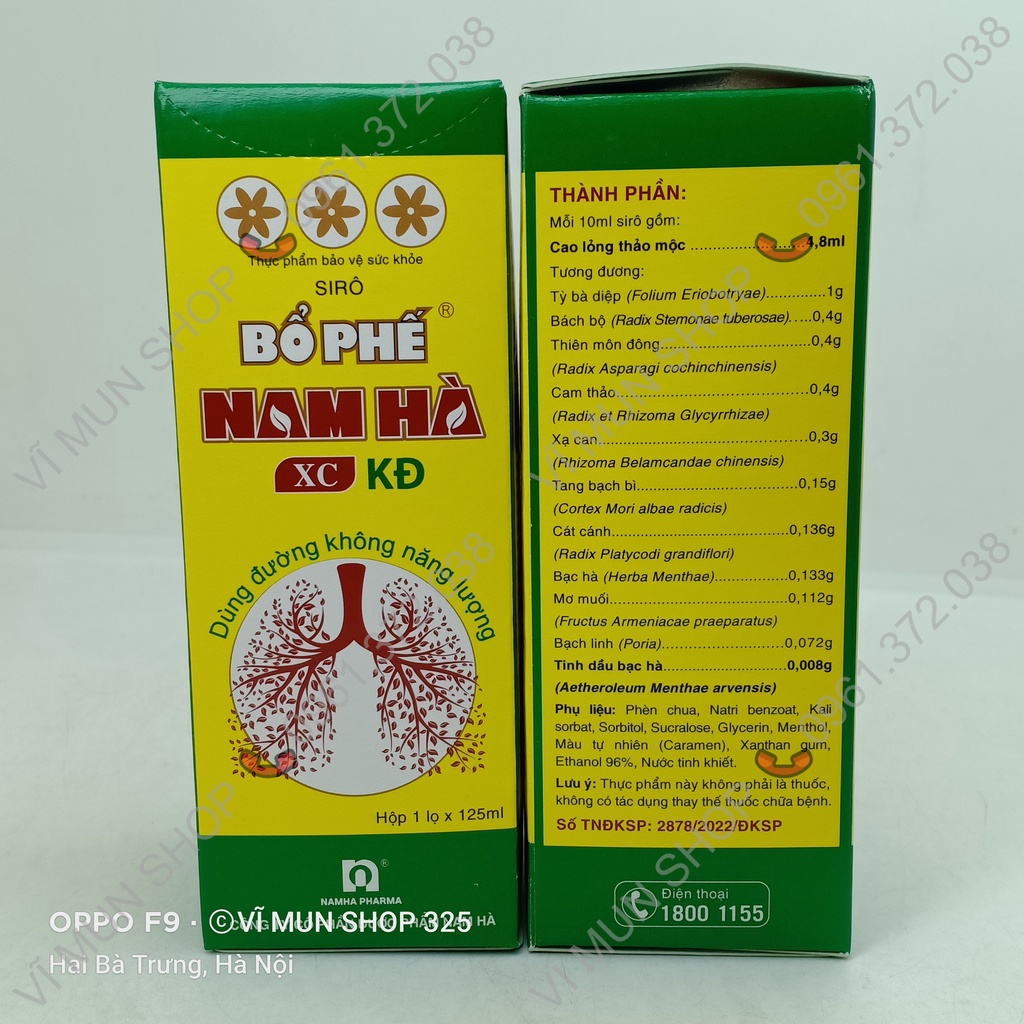 Tpbvsk Bổ Phế Nam Hà XC - giúp bổ phế, giảm ho, giảm đờm, giảm đau rát họng