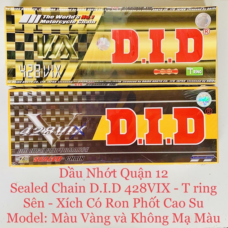 Sên - Xích TFX R15 DID 428VIX Có Phốt Cao Su T-rings 124L 132L Made in D.I.D - Thailand