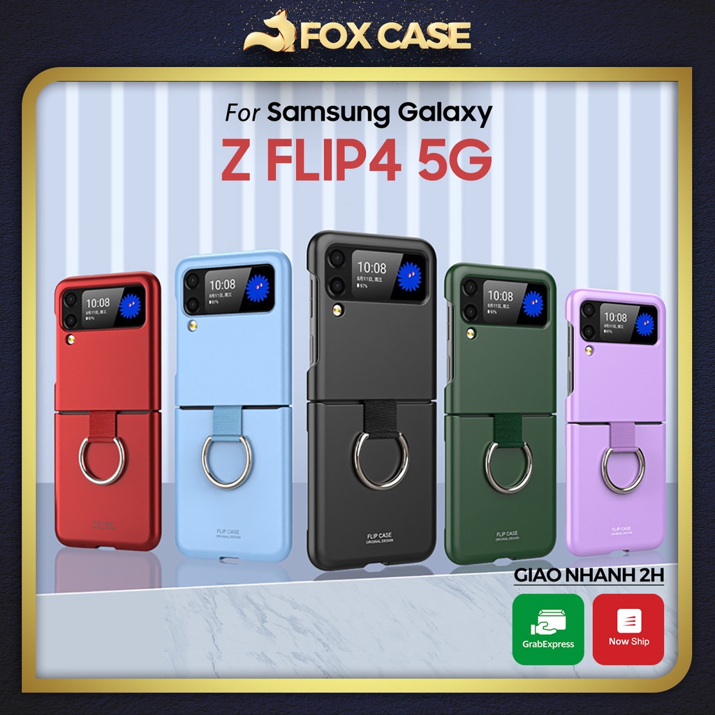 Ốp Z Flip 4, Z Flip4 có vòng đeo , màu sắc đa dạng, chất liệu nhựa cứng chống va đập hiệu quả - Fox Case