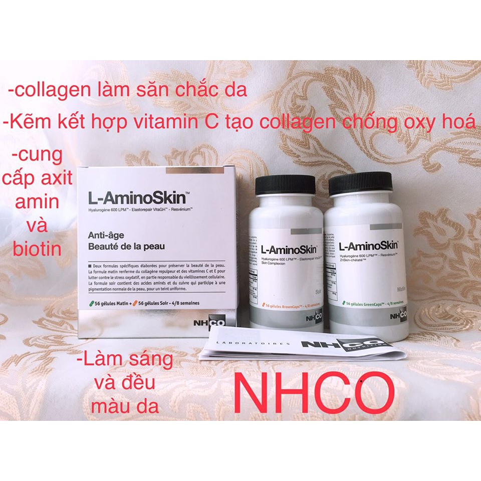 Viên uống đẹp da cao cấp trì hoãn tuổi già L-aminoskin NHCO