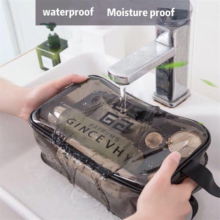 Túi đựng mỹ phẩm vệ sinh cá nhân trong suốt bằng PVC có dây kéo cho nữ