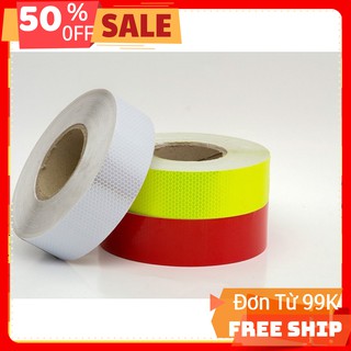 [TOP ĐỒ PHƯỢT RẺ] miếng dán phản quang đủ màu bản rộng 5cm chống thấm, có sẵn keo dán siêu bền bóc ra dán luôn