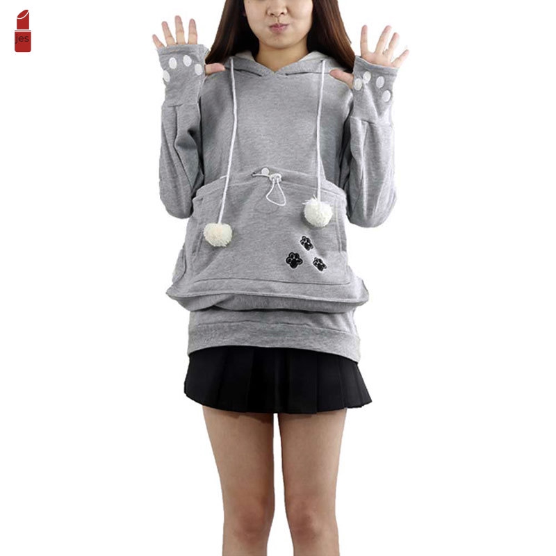 【COD】 Women Dog Cat Hoodies Sweatshirt With Cuddle Pouch Casual Kangaroo Pullover Tops | BigBuy360 - bigbuy360.vn