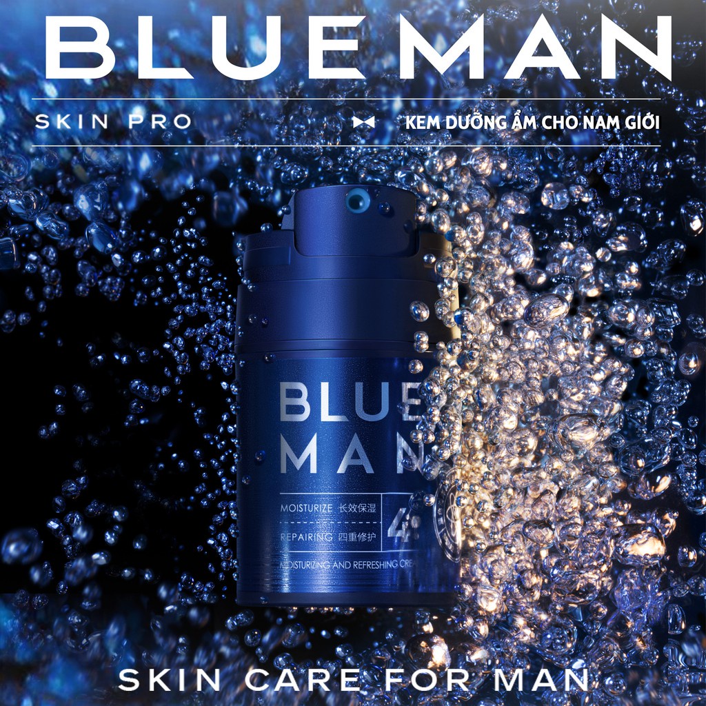 Kem Dưỡng Da Cho Nam BLUEMAN - Dưỡng Ẩm, Làm Sáng Da, Chống Lão Hóa 50g ZL118