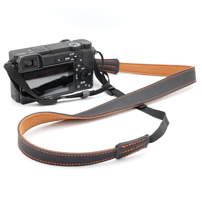 Dây đeo máy ảnh bằng da thật 2 lớp handmade - s300