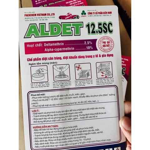 ALDET 12.5SC 5ml - Chế phẩm diệt khuẩn, diệt côn trùng dùng trong y tế và gia dụng