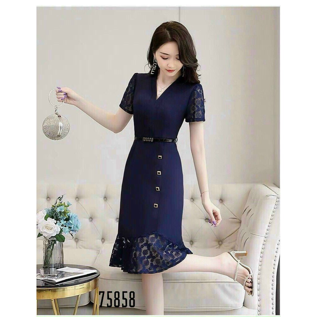 ĐẦM VOAN LỤA ÔM NỮ SIÊU XINH KÈM NỊT TÔN DÁNG CHO QUÝ CÔ