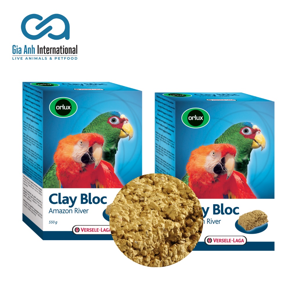 Hỗn Hợp Khoáng Bổ Sung Dành Cho Vẹt - Versele-laga Clay Bloc Amazone Tăng Cường Sức Khoẻ Và Tiêu Hoá Hộp 550g