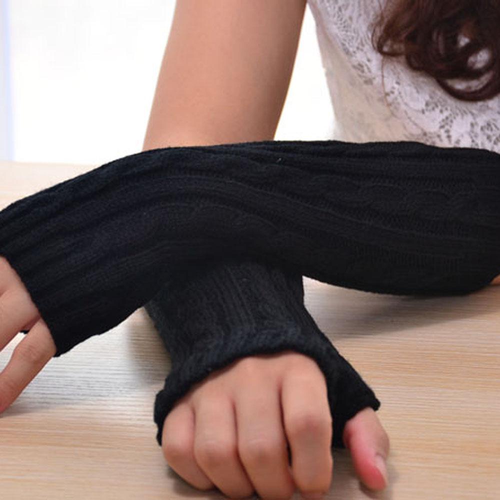 Găng Tay Đan Len Dài Thời Trang Xuân Thu Cho Nữ