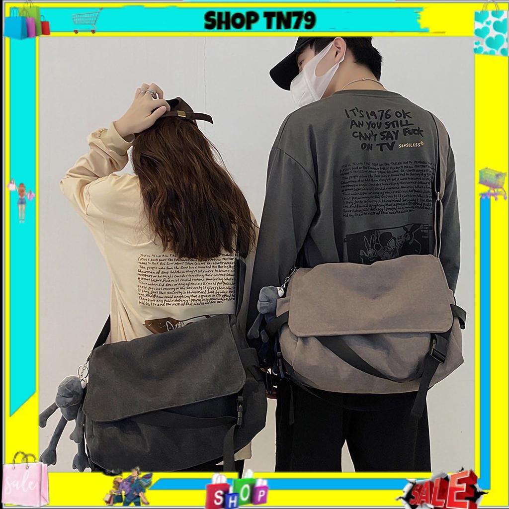 Túi tote đeo chéo nam nữ vải canvas phong cách ulzzang unisex giá rẻ đi học đi chơi CV108