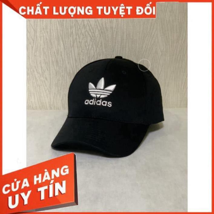 Nón kết lưỡi trai Mũ Adidas đen logo thêu trắng dành cho nam nữ Free size [ FULL BOX ] Đẹp ⚡