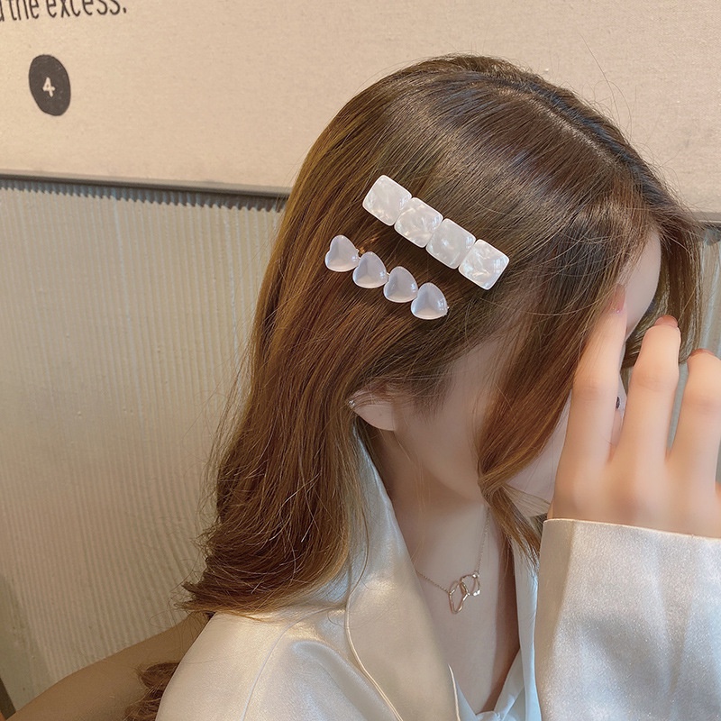 Kẹp tóc mỏ vịt phủ mắt mèo phong cách nàng tiên cá xinh xắn cho nữ