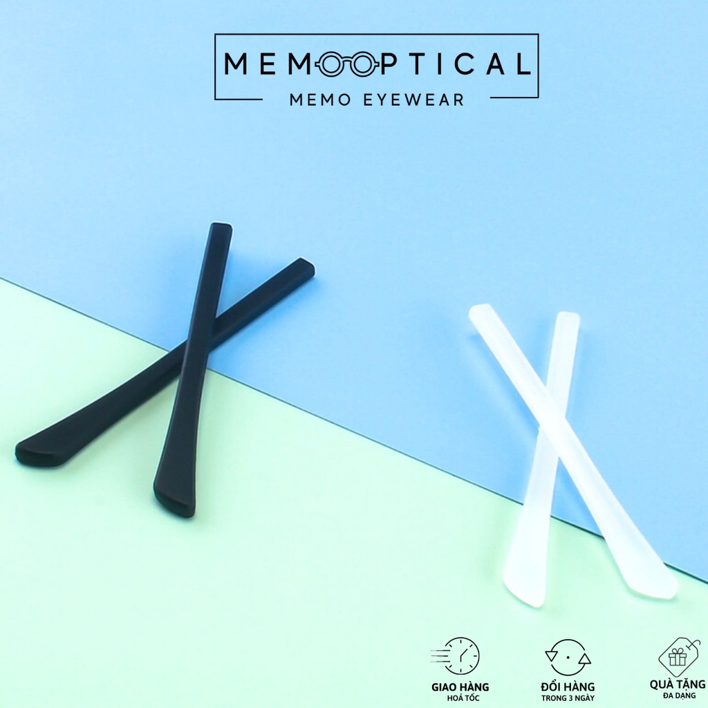 Đệm silicon bọc chân gọng kính cận dẹt, chống đau tai khi đeo kính mắt Memo Optical-Bọc Kính Dẹt
