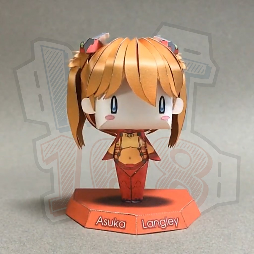 Mô hình giấy Anime Chibi Soryu Asuka Langley ver 2 – Neon Genesis Evangelion