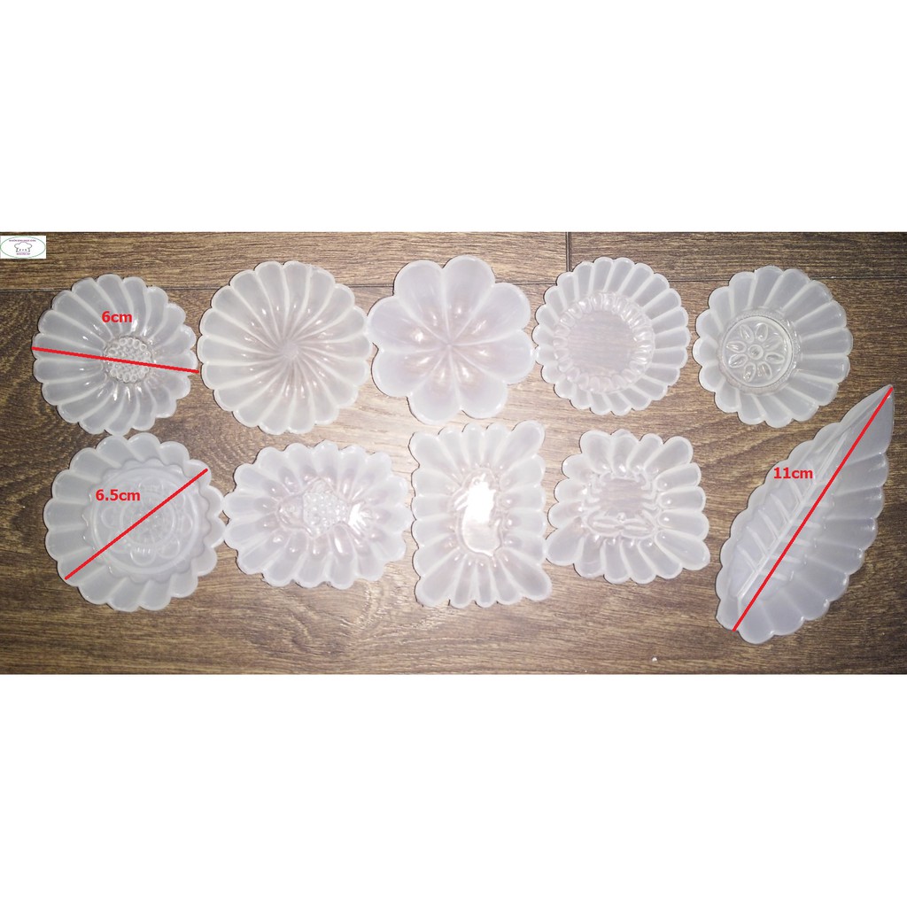 Combo 10 khuôn làm bánh bò, bánh da lợn bằng nhựa