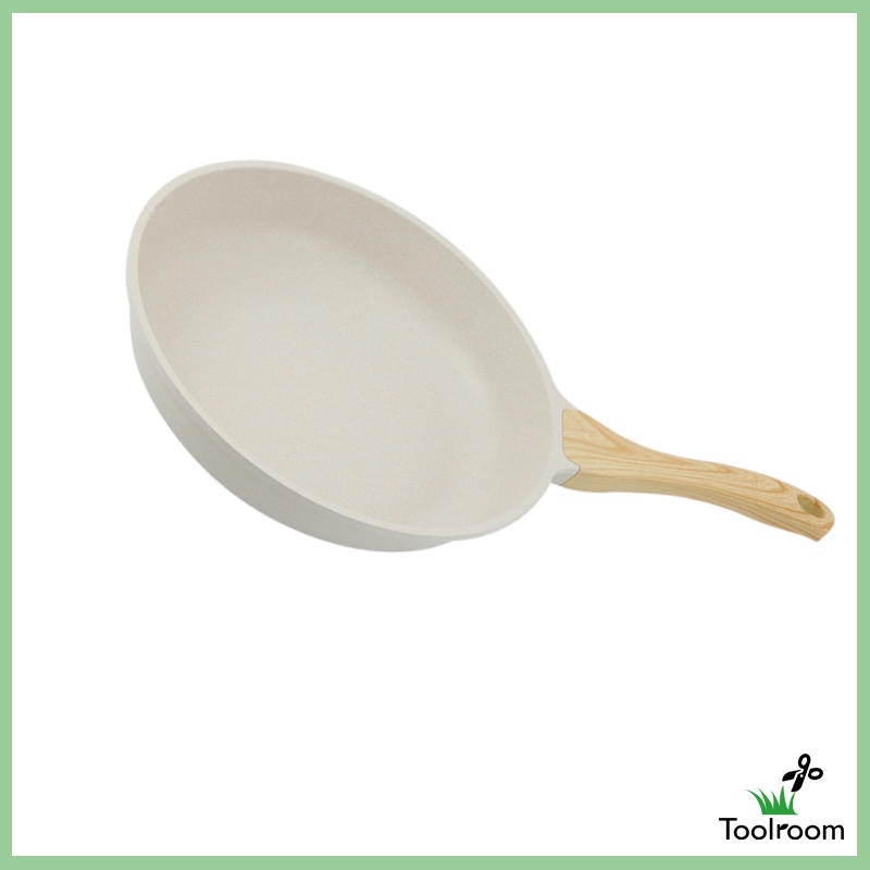 [Toolroom] Chảo Chống Dính, Chảo Đá, Lớp Phủ Granite Với Tay Cầm Chảo Chiên Trứng Cho Nhà Bếp, Màu Trắng