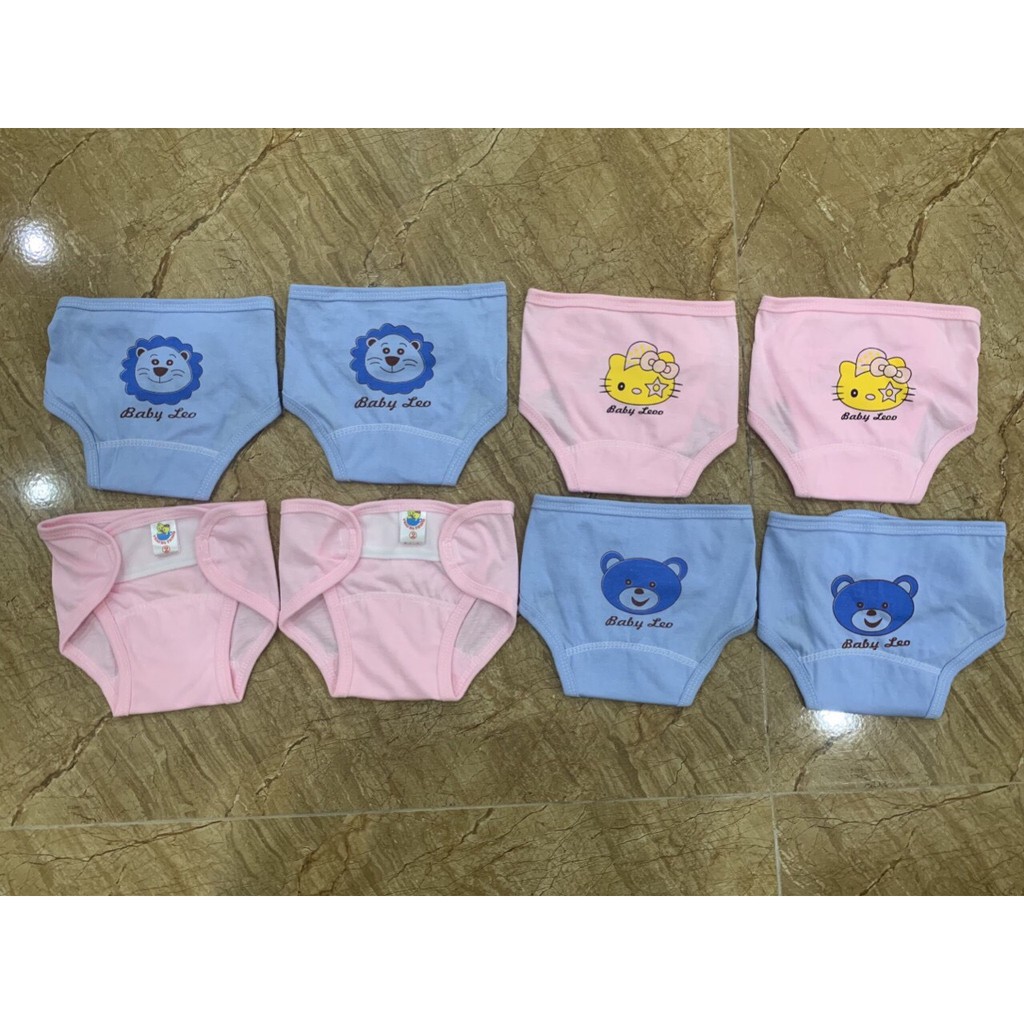  Bộ 5 quần đóng bỉm vải Baby Leo khóa dán chất liệu cotton mềm mại cho bé từ 0 đến 8kg