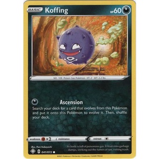 Thẻ Bài Pokemon Koffing - 41/72 - Common