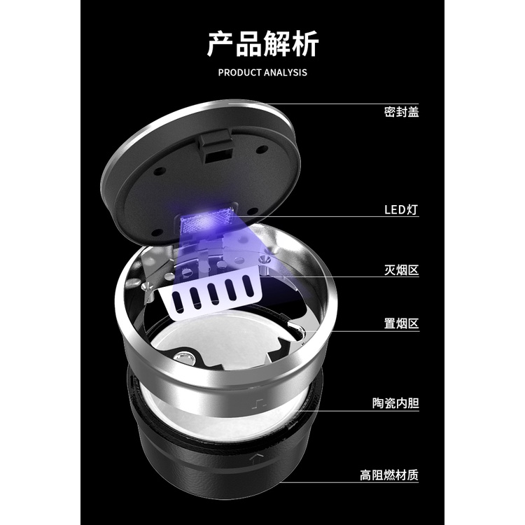 Gạt Tàn Thuốc Lá Lexus Bằng Gốm Chịu Nhiệt Cao Kèm Đèn LED Với Vỏ Bọc Trang Trí Nội Thất Xe Hơi