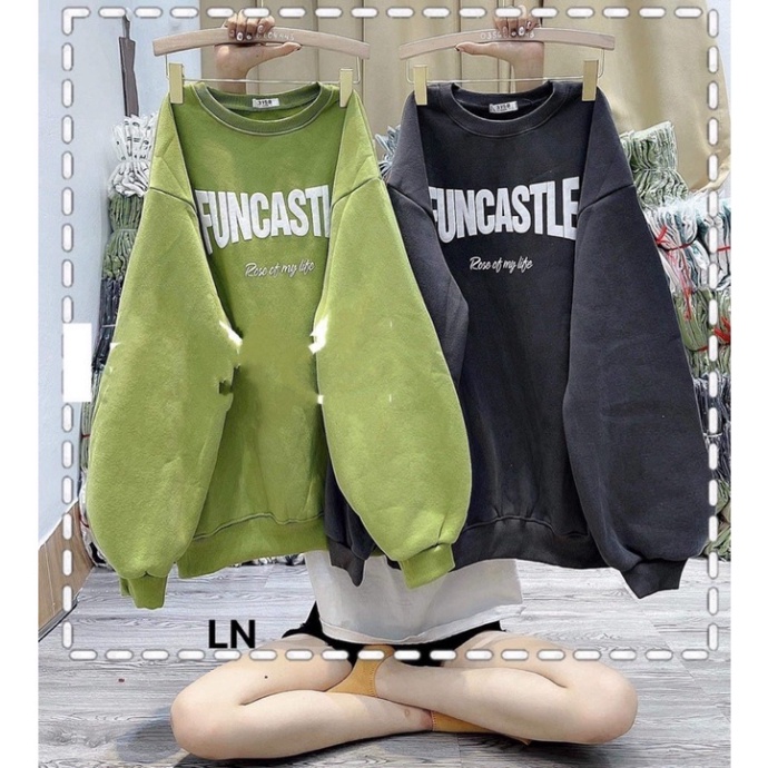 [Ảnh thật] Áo nỉ Sweater Funcastle form rộng unisex mặc nhà đi chơi đi học ulzzang hàn quốc ZADOLA