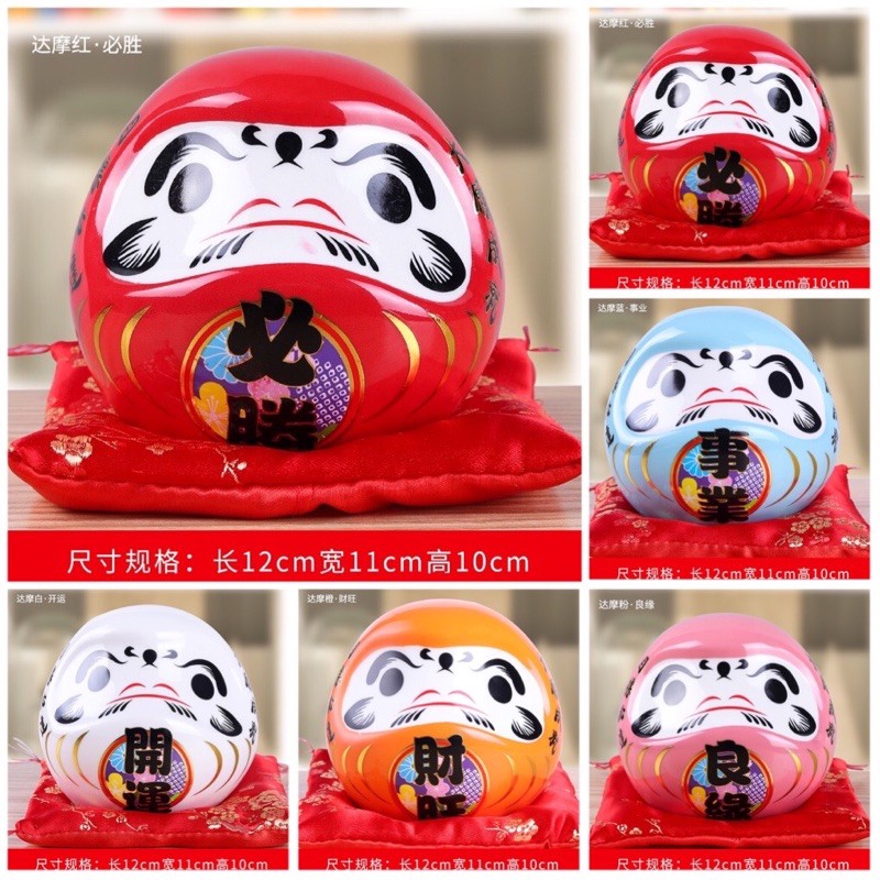 Daruma may mắn hũ tiết kiệm 10cm (6 màu)