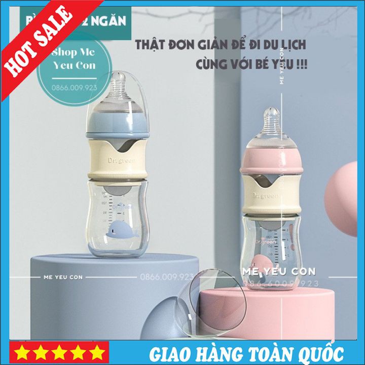 Bình Sữa 2 Ngăn Chống Đầy Hơi, Bình Sữa Thông Minh Tiện Lợi, Bình Sữa Cho Bé An Toàn Tuyệt Đối HOT SALE