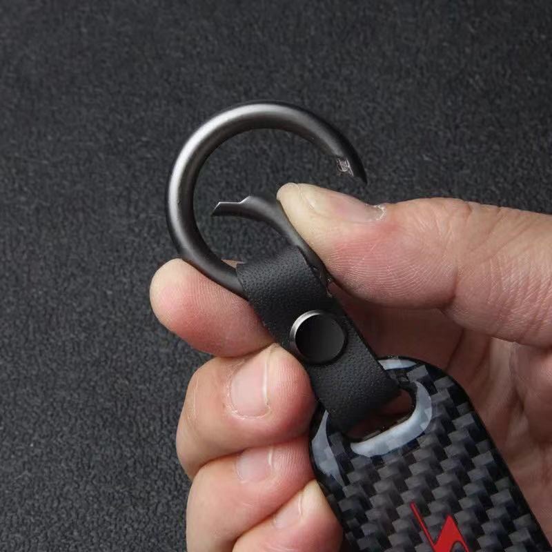 Móc chìa khóa bằng sợi carbon thiết kế đơn giản cho xe hơi BMW Benz Audi