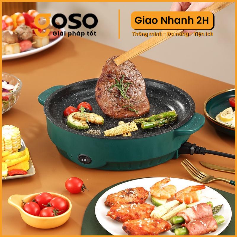 [GOSO] Chảo Nướng Điện Mini 26cm Chống Dính, Chảo Điện Đa Năng Sang Trọng Phong Cách Hàn Quốc