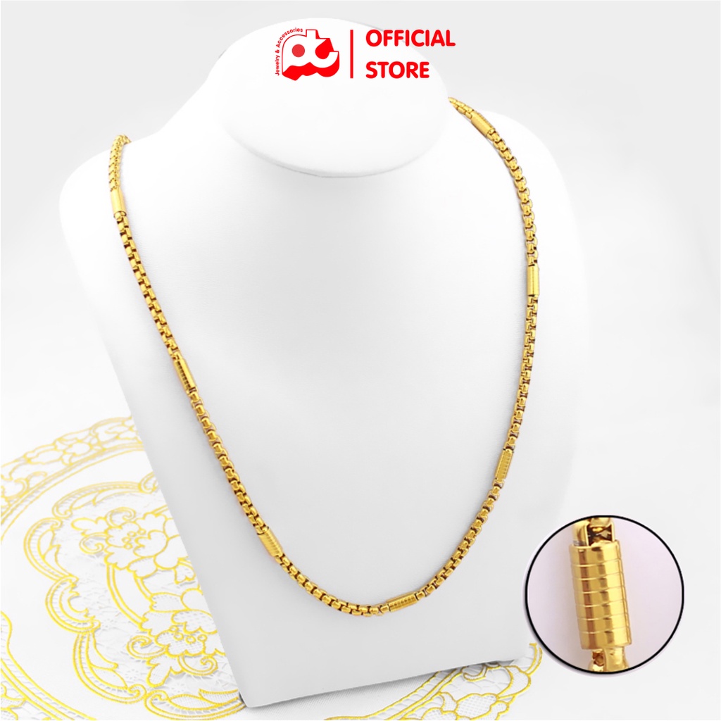 Dây chuyền nam cao cấp thời trang đẹp titan kiểu bọc khoanh chạm họa tiết tròn PT JEWELRY kích cỡ 4mm PTDCNA164