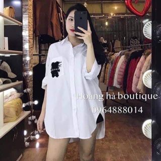 Áo sơ mi nữ thêu gấu