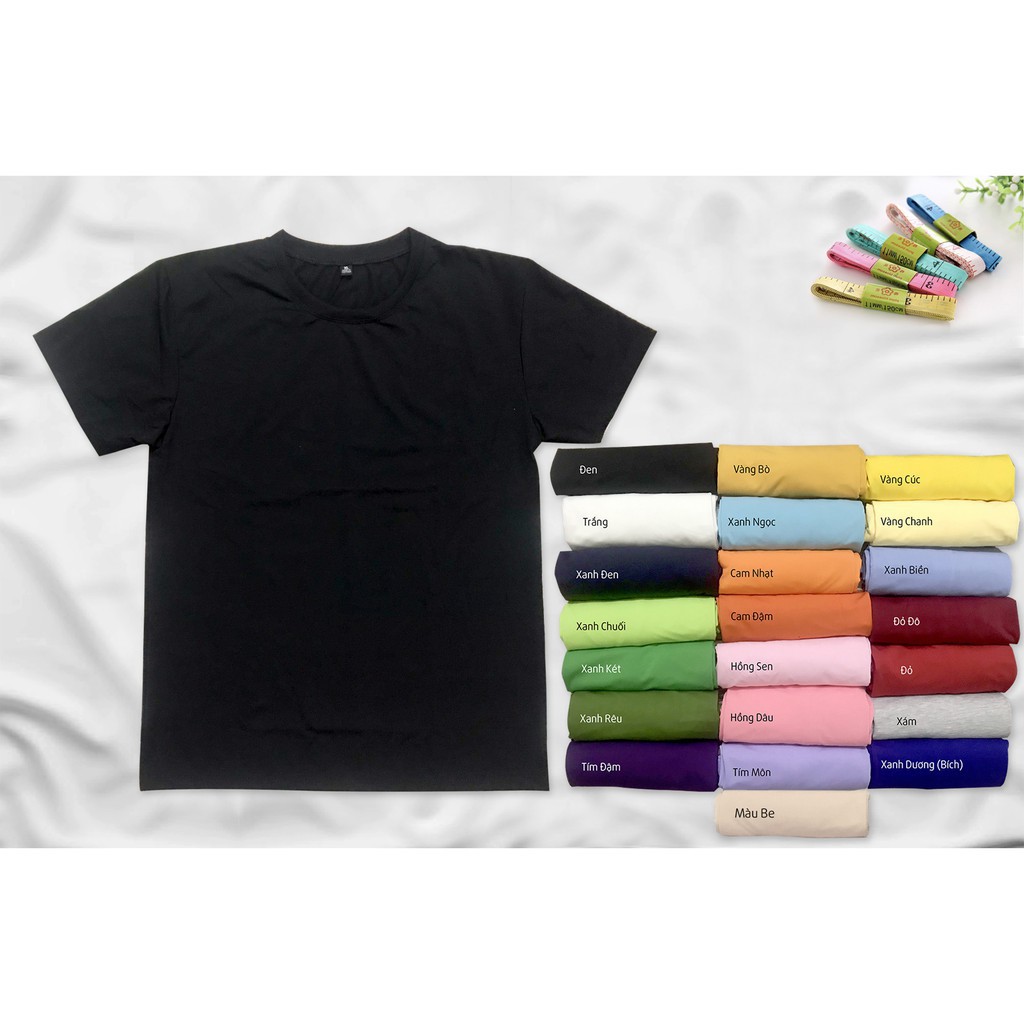 Áo Phông Áo Thun Trơn Nam Nữ Nhiều Màu Giá Sỉ 👕 *