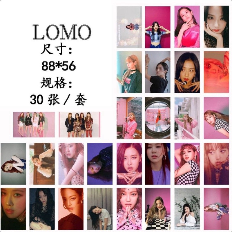 Hộp 30 thẻ ảnh lomo hình vuông màu hồng | BigBuy360 - bigbuy360.vn