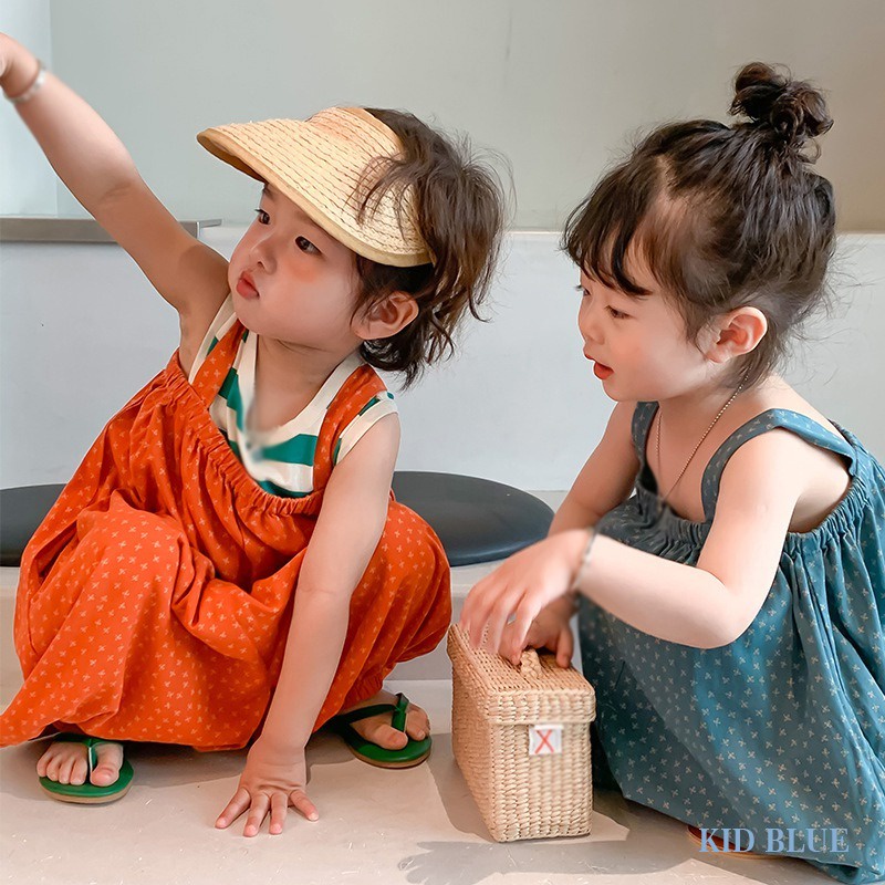 Jumpsuit Hai Dây Họa Tiết Hoa Phong Cách Hàn Quốc Thời Trang Mùa Hè Cho Bé Gái
