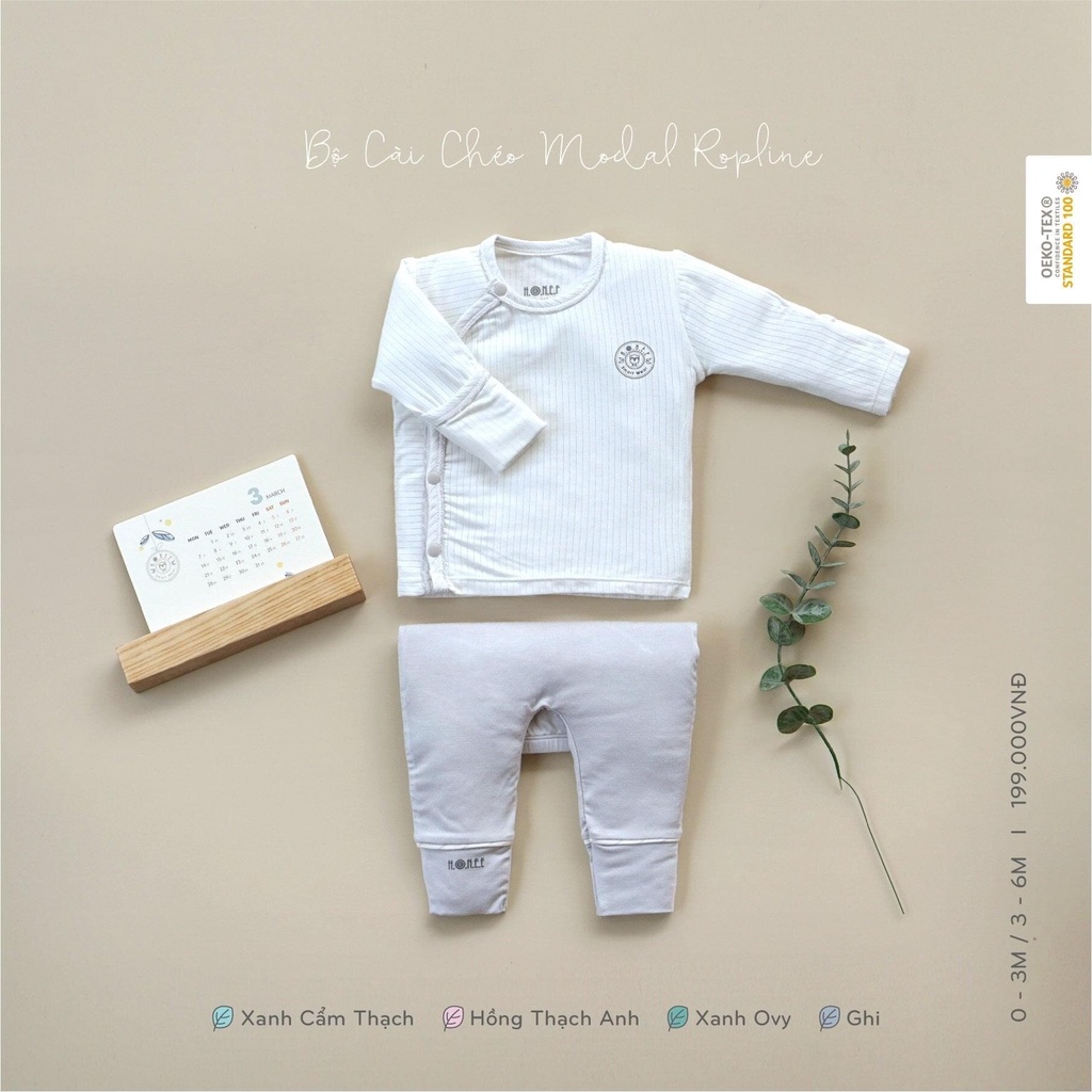 HRNEE - BỘ CÀI CHÉO MODAL ROPLINE DÀI TAY