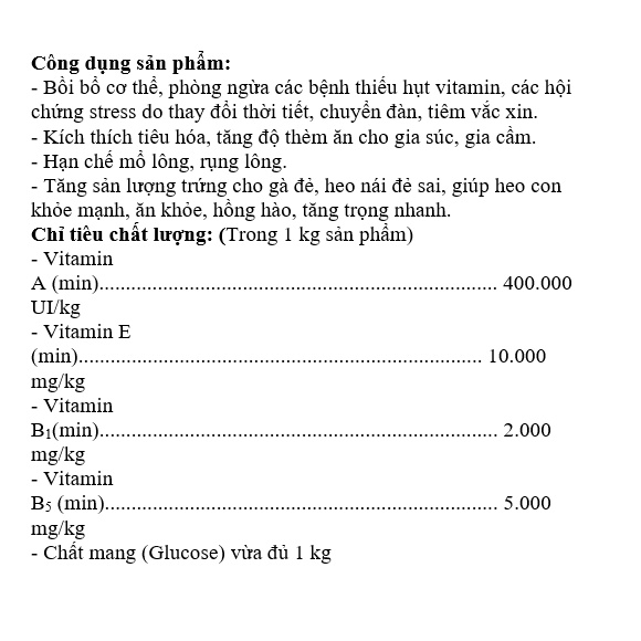 B.Complex Cốm K3+ bồi dưỡng cho gà, tiêu hoá tốt gói 100g