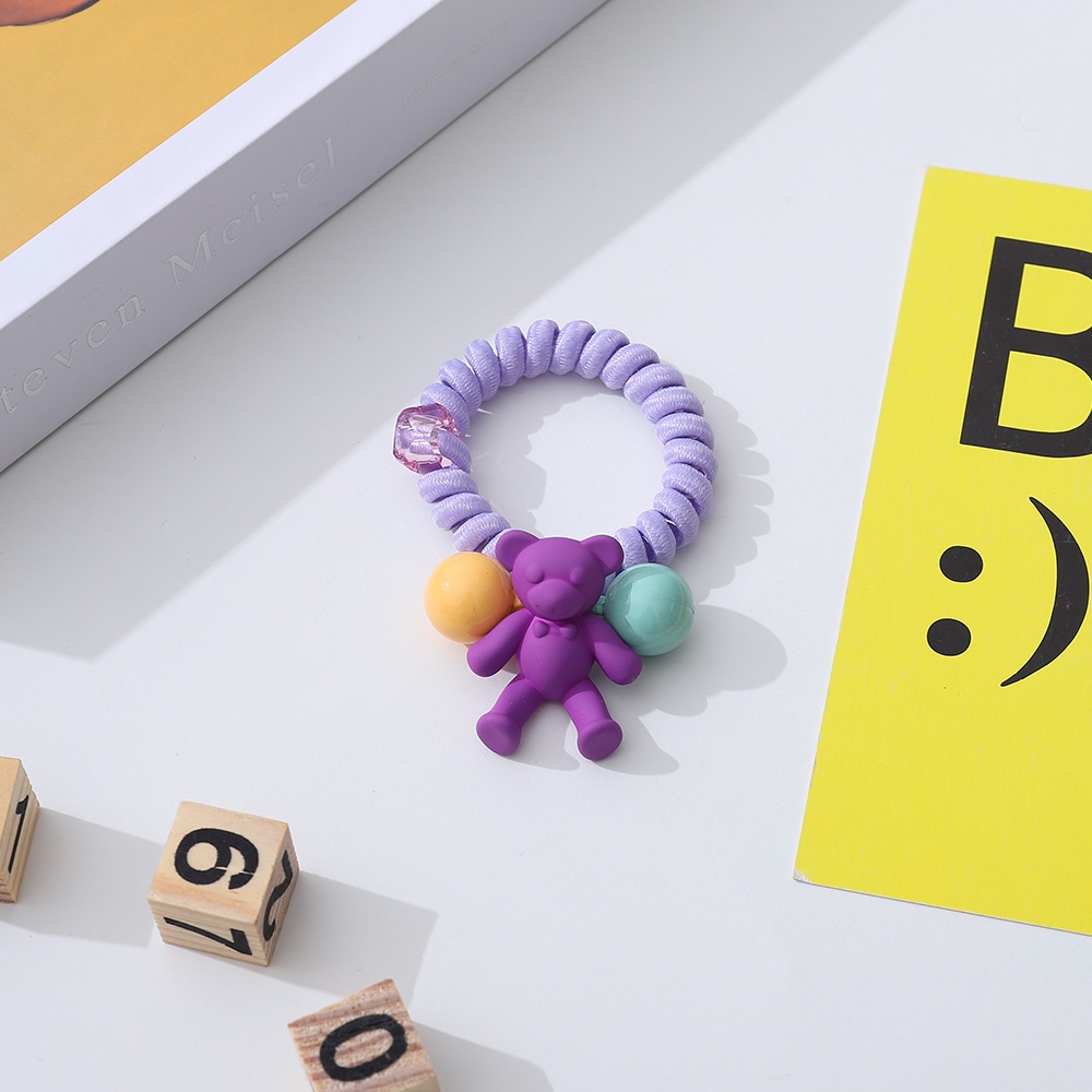 Dây Cột Tóc Lò Xo Hình Gấu Màu Sắc Ngọt Ngào Thời Trang Cho Nữ