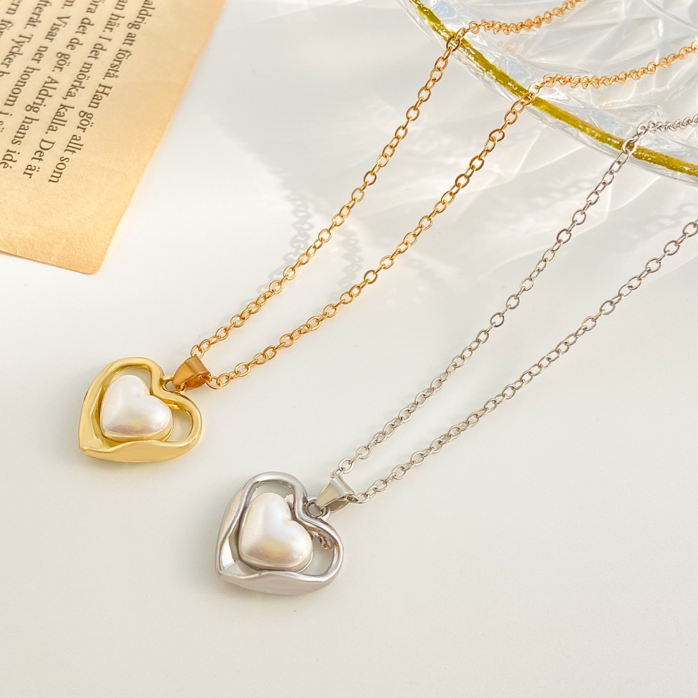 Vòng cổ Hai Mặt Hình Trái Tim Màu Sắc Trắng Đen Phong Cách Hàn Quốc Cho Nữ