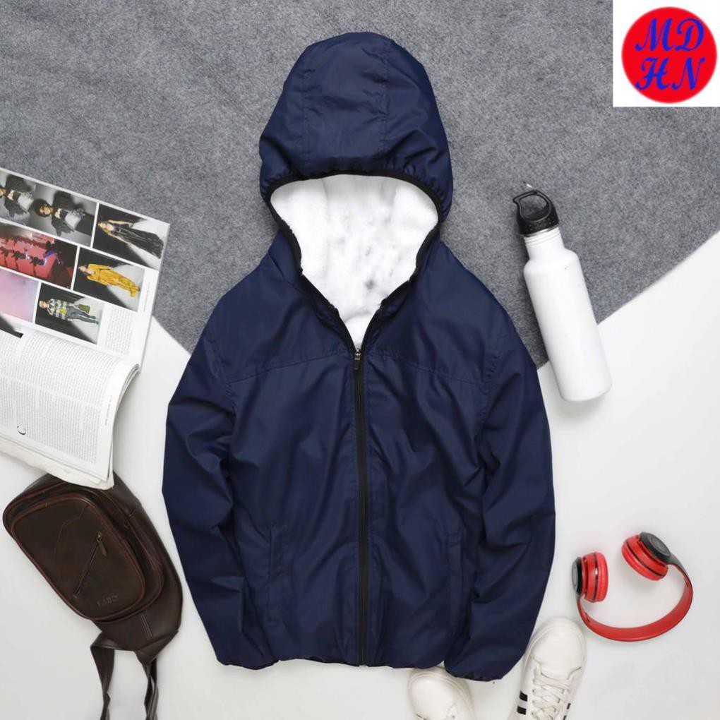 Hàng chuẩn Áo khoác nam chất dù nhẹ lót lông cừu chống nước cao cấp MDHN Fashion Xanh đen