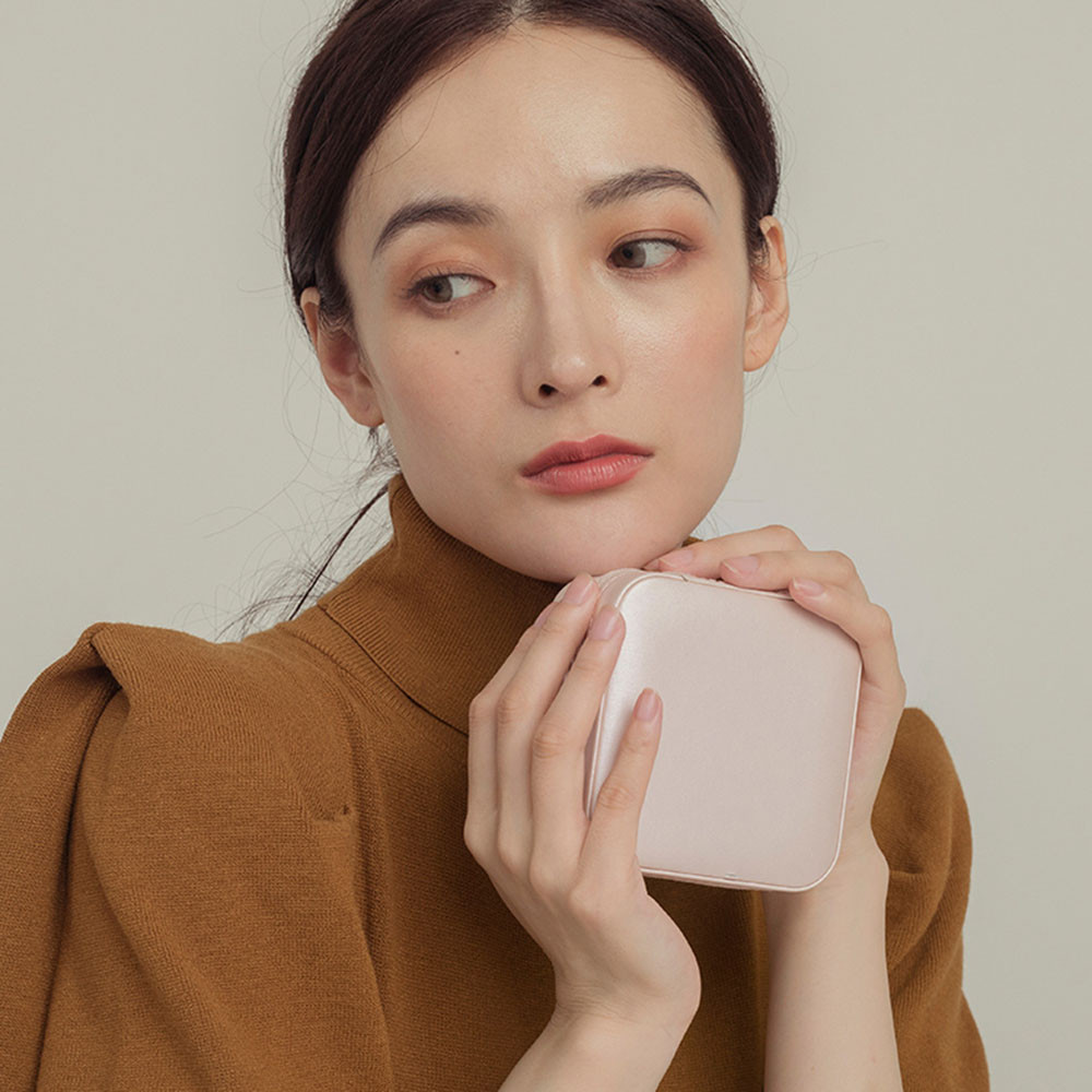 Hộp Đựng Trang Sức Mini Hai Tầng Chất Liệu Da Pu Phong Cách Hàn Quốc