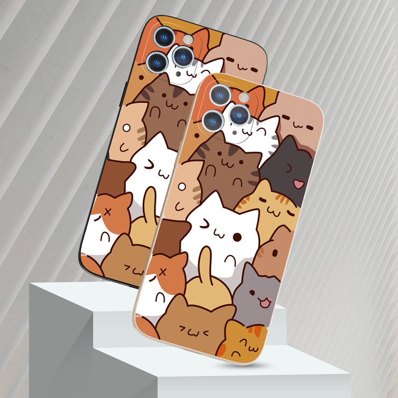 Ốp lưng iphone Ốp điện thoại SUNTAIHO silicon mềm hình mèo cho Iphone 13 12 11 Pro Max X XR Xs Max 7 8 Plus 12 mini 13 mini
