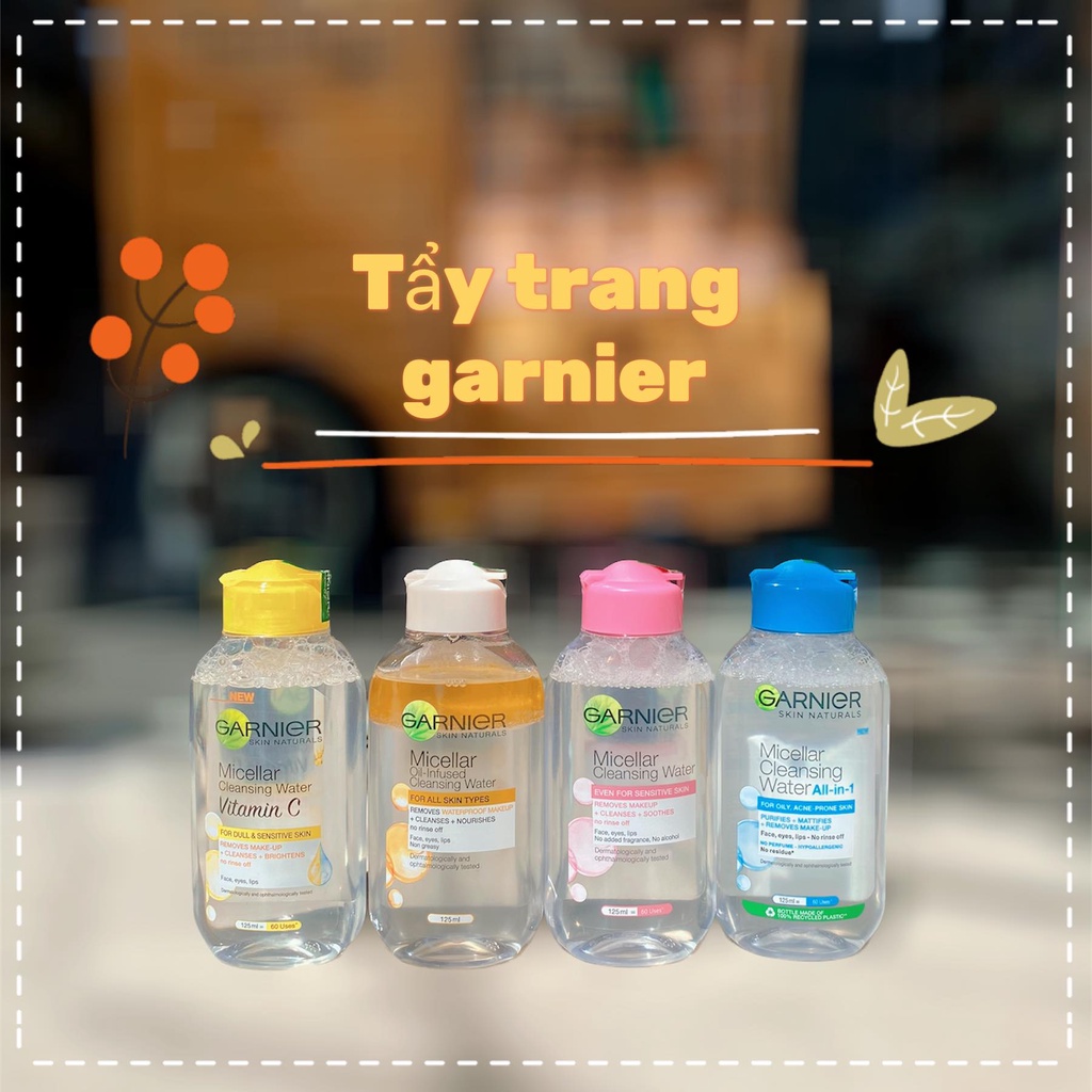 Nước tẩy trang Garnier 125mL nhiều màu