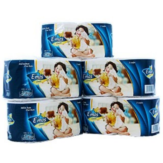 Giấy vệ sinh E'mos, lốc 10 cuộn