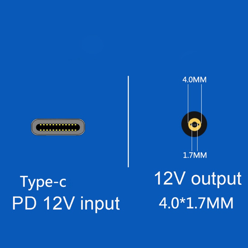 Dây Cáp Chuyển Đổi Type-C USB-C PD Sang 12V 4 0x1 7mm Chuyên Dụng Cho Máy Ảnh CCTV