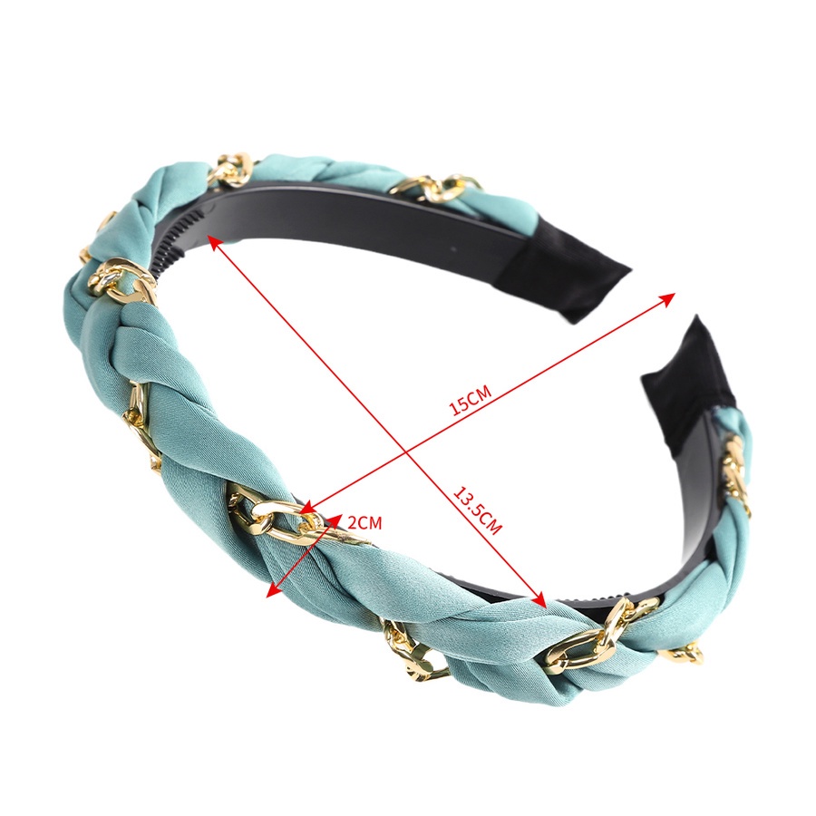 Băng đô cài tóc phối chuỗi dây kim loại màu trơn phong cách Hàn Quốc thời trang