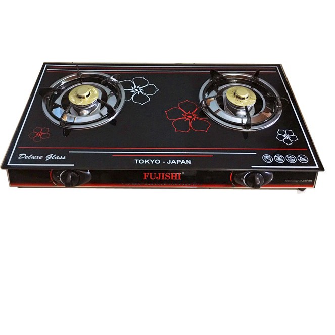 Bếp gas mặt kính cường lực ⚡SALE LỚN⚡ Fujishi chính hãng FJ-2016N - Đánh lửa Magneto, kiềng bếp vững chắc