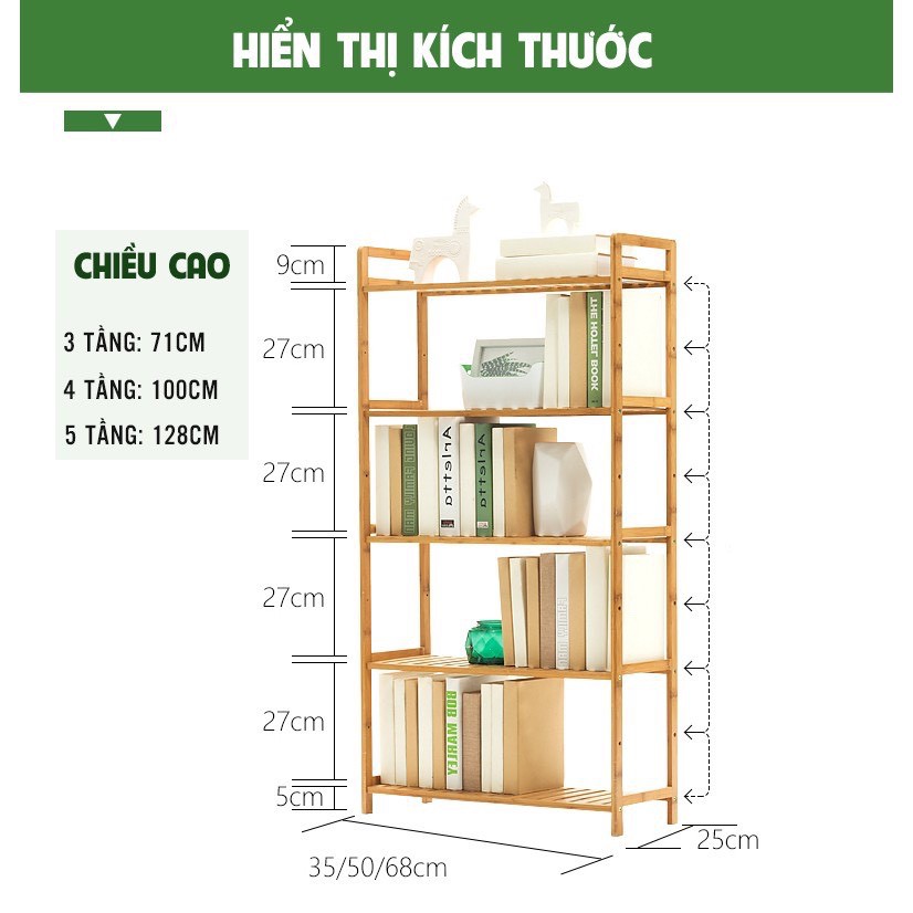 Kệ Sách, Kệ Giày Đa Năng Gỗ Tre Cao Cấp, Lắp Ráp Dễ Dàng, Phong Cách Hàn Quốc