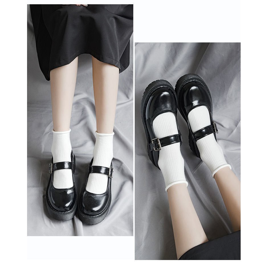 Tất trắng Mivino vớ cổ cao nữ cotton co giãn phối ren bèo dễ thương TN136