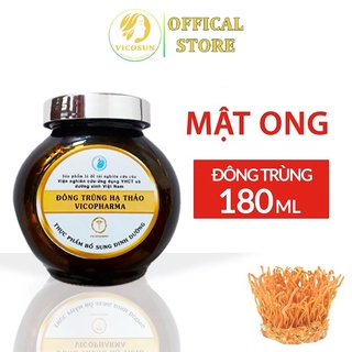 Đông Trùng Hạ Thảo Chưng Mật Ong Vicopharma - Mật ong nguyên chất 180ml, Đông trùng hạ thảo sấy thăng hoa 20 gram