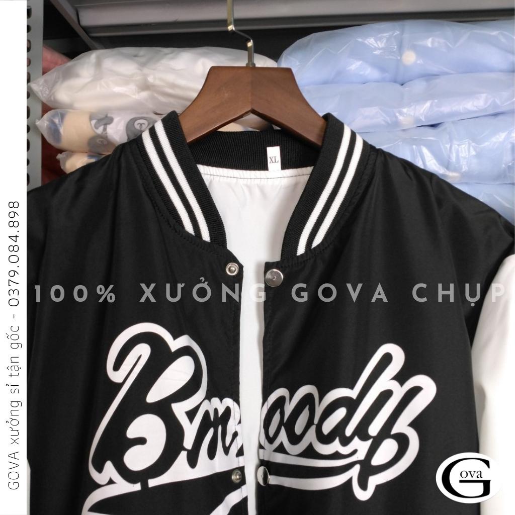 Áo Khoác Bomber Dù THÊU BMOODY Cao Cấp Form Rộng Nam Nữ Ulzzang Unisex Thời Trang GOVA